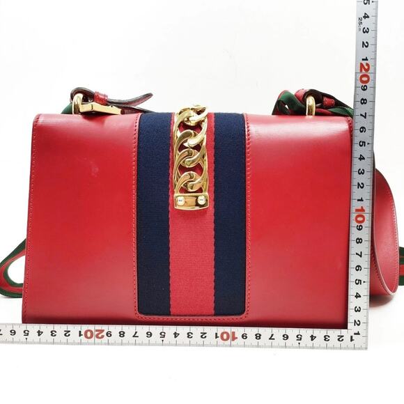 Gucci Shoulder Bag Sherry Line Red Leather 3973639 - Picture 2 of 10